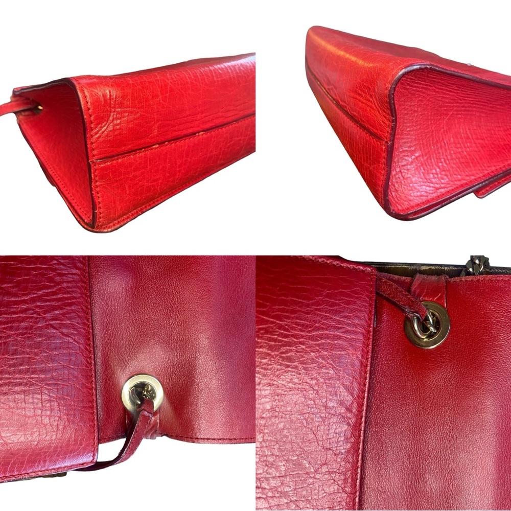 JIMMY CHOO REBEL RED LEATHER SHOULDER/CROSSBODY BAG - Picture 8 of 15